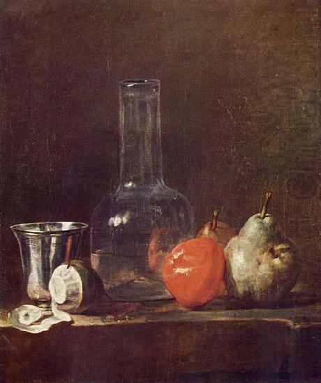 jean-Baptiste-Simeon Chardin Still Life with Glass Flask and Fruit china oil painting image